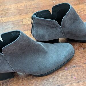 Gray Suede Ankle Boots